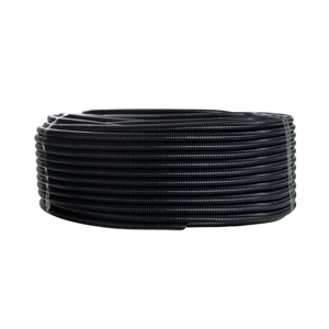 Black Electric Conduit Tube Thickened Corrugated Plastic with Threaded Hose and Opened Cable Sheath