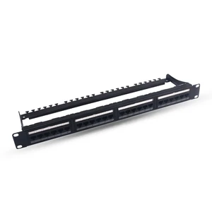 Warehouse Patch Panel Black Cat5e Cat6 Network 24 Port 48 Port Patch Panel