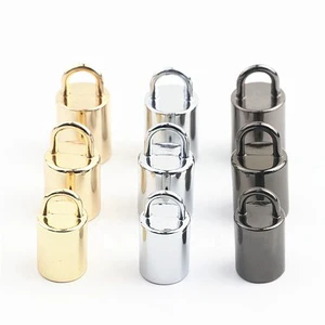 Hot Sales Pull Strap Belt End Cap Cord Stopper Drawstring Custom Aglet Cord End Metal Tassel Cap Cylindrical Shaped Rope Stopper