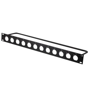 1U 19-Inch 12-Port Blank D-Type Patch Panel, Pre-Punched for Audio Video XLR Connectors