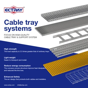 ECTRAY High Quality Galvanized Ladder Type Cable Tray OEM ODM Wire Steel Cable Management Tray
