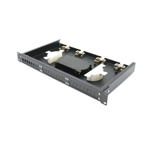 Fixed Type Fiber Optic Patch Panel 24 Port 1U Rack Mount for Telecom Distribution and Optical Cross Connect