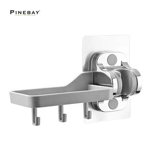 PINEBAY Direct Sale Adjustable Space Shower Holder Bathroom No Drilling Bracket Strong Adhesive Bidet Sprayer Holder Polished
