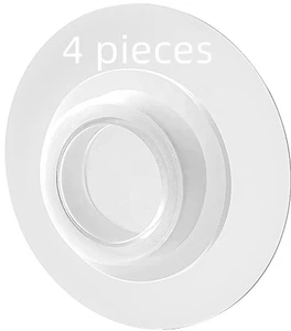 4 Pieces Transparent Self Adhesive Curtain Pole Rod Support Sockets Flange Brackets Holder