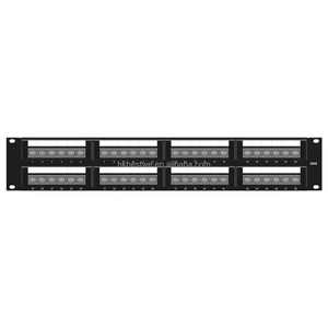 UTP Cat5e Cat6 RJ45 Metal Patch Panel 2U 48 Port Ethernet Support 10Gbps Transmission Wall-Mount Panel