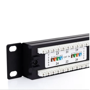 XXD 1U 19-inch Patch Panel CAT5E CAT6 Patch Panel RJ45 Female Connector Rack-mountable