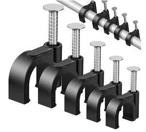 Cable Clips Black with Steel Nails Cable Wire Clips Cable Tacks