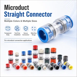 Data Center FTTH Microduct Straight Coupler Fast Tool-Free Installation IP68 Dust Water Proof HDPE Micro Pipe Joint