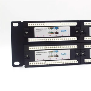 UTP Patch Panels 12/16/24/32/48 Ports Cat6/Cat5e of High Quality Low Price Shutter Door and Label Mark Fiber Patch Panel