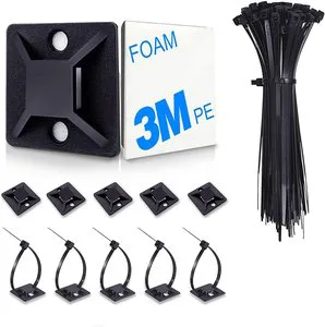 Free Samples Provide Nylon Cable Tie Mounting Base Eco-friendly Self-adhesive 20x20mm Plastic Cable Tie Mounts