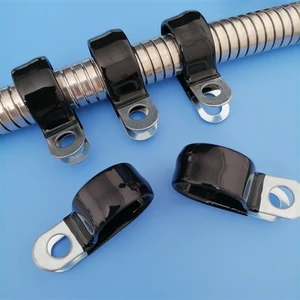 Stainless Steel Thermoplastic Coating Pipe Clip PVC Cushion Cable Clamps with Zinc Bolt Nut Customizable OEM Hose Clamp Type