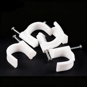 China Coaxial Plastic Circle Cable Clips Nail Walls Electric Wire Clips Organizer Fastener 4/6/8/10/12/20/25mm 100pcs 5000pcs
