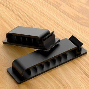 8-Hole Self-Adhesive Cable Clips Plastic Wire Cord Holder TV PC Ethernet Cable Management Organizer Hooks for Home Office