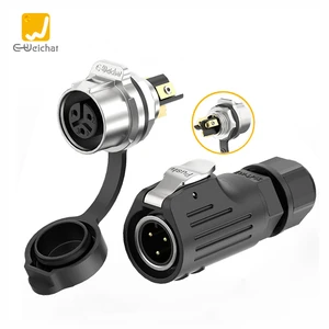 E-Weichat EW-LP12 Industrial Screw Wiring Male Female 2/3Pin IP67 Waterproof Connector For Power Wire Connections Easy
