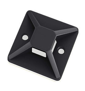Self Adhesive Black White PP Cable Tie Mount Base Holder Zip Tie Cradle 25X25mm Industrial Household Use XINJU Brand 100pcs/bag