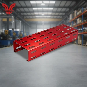 HUAPENG Slotted Cable Tray Carbon Steel Cable Tray Heat Dissipation Perforated Cable Tray For Industrial Buildings
