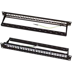 Cheap 1RU 24 Port Unloded FTP Empty Patch Panel With Rear Organizer