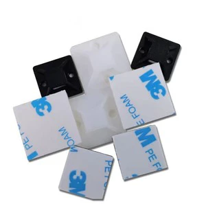 30x30mm Yellow Glue Nylon Tie Mounts Black White Self-Adhesive Fixed Wire Cable Tie Mounts Product Category Cable Management
