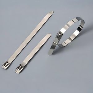 316 Stainless Steel Cable Ties 4.6x201mm Self-Locking Reusable for Marine/Electrical