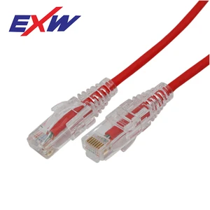 Ningbo EXW 28AWG 32AWG Ultra Thin Cat6 Patch Cable Patch Cord Cat 6 Slim Line Cat 6a Ultra Thin Patch Cable