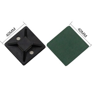 Green Glue 40*40mm Black Self Adhesive Nylon Plastic Zip Cable Wall Tie Bracket Wall Anchor Clip Clamp Mount
