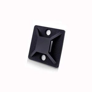 Yellow Glue 20x20mm Sticky Black Self Adhesive Nylon Plastic Zip Cable Wall Tie Bracket Wall Anchor Clip Clamp Mount