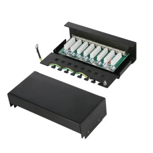 Black 24 Port Cat6 UTP 19 Inch 1U Standard Rack Mount Networking Patch Panel Steel & Plastic