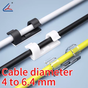 Lianyang Factory Self-Adhesive Cable Clips 4-6.4mm Wire Organizer Nylon Fixed Clamps Earphone Line Holder