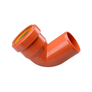 Reliable Quality Plastic Manufacturers PVC Pipe and Fittings 90 Degree Elbow with Rubber Joint PN 2.5Mpa Building Use No Smell