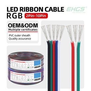 EHGS RGB PVC Heating Extension Wire 2-12 Pin Stranded Overhead COLORFUL CABLE LED Strips Flexible Connector Lighting