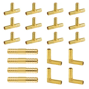 High Quality NPT 1/2 Brass High Corrosion-resistant Pneumatic Fitting Hose Barb Tee Elbow Customizable For Pneumatic System