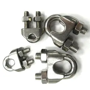 Wholesale Polished Stainless Steel DIN 741 Wire Rope Clip Forged Cable Clamp Rigging Rope Wire Cable Hanging Shade Sails
