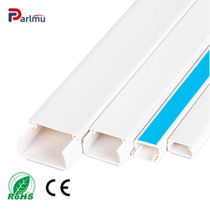Flame Retardant PVC Wire Cable Trunking with Adhesive Sticker in Full Sizes and Fittings Half Round Cable Trunking Tray