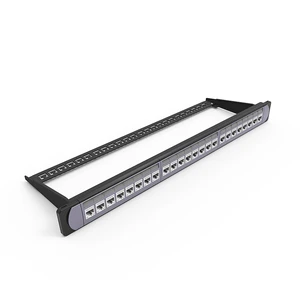 24 Ports 1U Style Fiber Optic Patch Panel with Cable Management Bar CAT6A/CAT6/CAT5E 24 Port UTP Copper Patch Panel