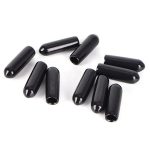Black Rubber Automotive Cable End Caps Model Number Rubber End Caps 10pcs 3/4/5/6/7/8MM 1:1 Shrink Ratio Fixed Parts