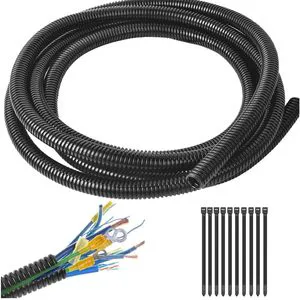 1/4 Inch to 2 Inch Split Wire Loom Conduit Polyethylene Tubing Black Color Sleeve Tube PE Flexible Conduits