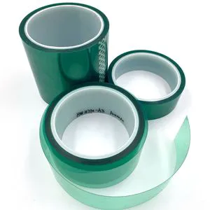 Green High Temperature Insulating Industrial Tape Electroplating Spray Masking Non-Residue Polyester Silicone Heat Resistant