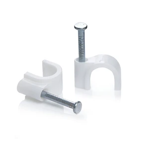 Round Cable Clip Nail Wire Holder Plastic Wall Cable Fixing Clamp Electrical Wiring Accessories 4mm 6mm 8mm