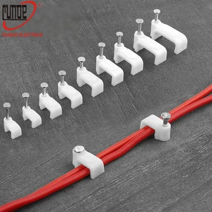 100pcs Flat Nail Clip Cable Clips Wire Management Electrical Cord Tie Holder Cable Clips