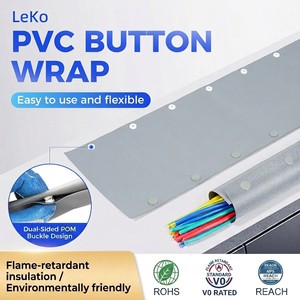 Cable Management PVC Snap Button Wrap Custom Heavy Duty Wire Guard Industrial Wiring Accessories Kit UL94-V0