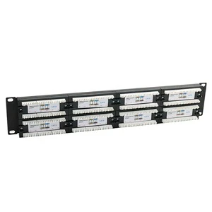 High Quality 19inch 2U 96 Port UTP CAT5e CAT6 Patch Panel 110 Dual IDC Patch Panel With Back Bar 96 Port Fiber Optic Patch Panel