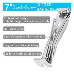 ODM OEM Aluminium Premium Hidden Rain Gutter Bracket Hook Hangers With K-type Hidden Quick Installation Screws And Clips