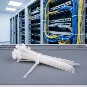 Hot Selling Nylon 66 Self-Locking Cable Ties White CE ROHS Certified 4*200mm Strong Electrical Use 100pcs/bag