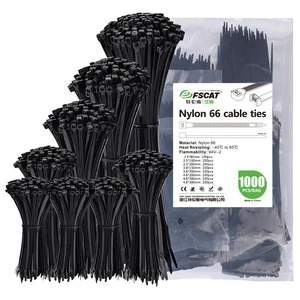 For Factory Customized Self-Locking UV Stabilized Nylon 66 Cable Ties Weather Resistant Black for Outdoor Electrical