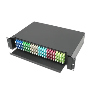 Sliding Type Lowest Price 1U 2U 24 48 Port SC LC FC SM MM Black Splice White Color Metal ODF Fiber Patch Panel