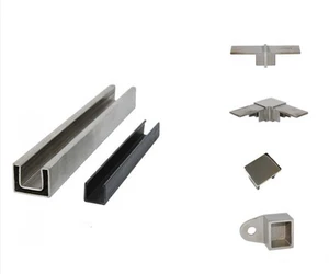 Stainless Steel 25*21MM Slotted U Channel Tube Top Rail End Cap