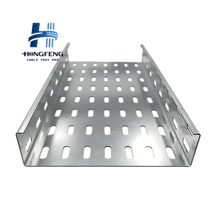 Custom Aluminum Alloy Cable Management Metal Perforated Cable Tray Fireproof Tray Type Hot Dip Galvanized Cable Tray 75*450