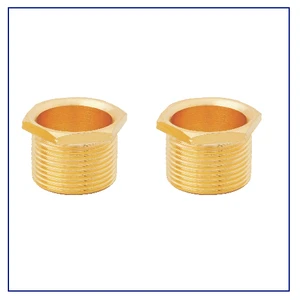 Brass Male Bush Long Thread Adapter for Electrical Conduit and Cable Glands Metric NPT Metal Threaded Bushing Nickel Plated