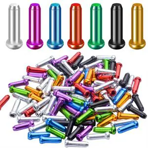 100pcs Cable Ends Caps Cycling Cable End Crimps Bikes Brake Tips Shifter Cable Ends for Road Bike and Mountain Bicycle,Random Co