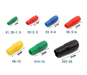 Ashan V-16 Flexible PVC Vinyl Insulation End Cap for Wire Terminals ROHS & CE Certified Soft Protective Sleeve